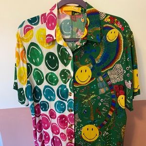 Farm Rio X Smiley - Mixed Print Smiley Shirt